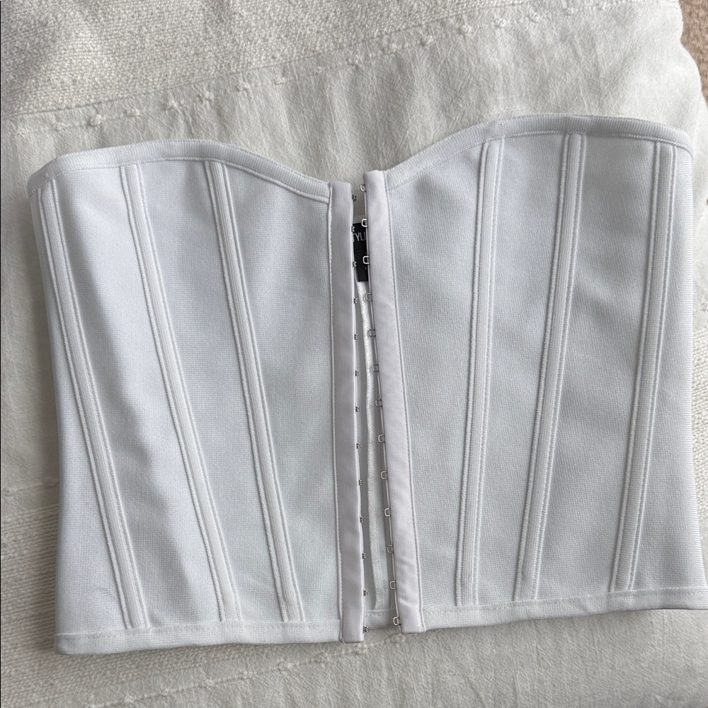 PrettyLittleThing White corset top